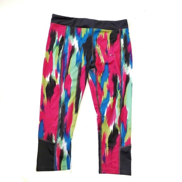 Puma | Bright Neon Abstract Rainbow Leggings - Picture 1 of 7